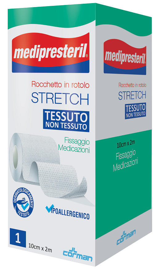 MEDIPRESTERIL ROCCHETTO ROTOLO STRETCH TESSUTO NON TESSUTO 10 CM X 200 CM - doctorpill.it