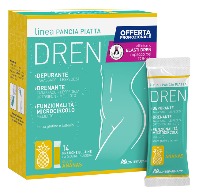 PANCIA PIATTA DREN ANANAS 14 BUSTINE STICK PACK + TORBA DRENANTE - doctorpill.it