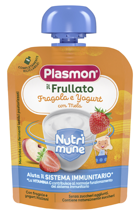 PLASMON NUTRI-MUNE FRAGOLA/YOGURT CON MELA 85 G - doctorpill.it