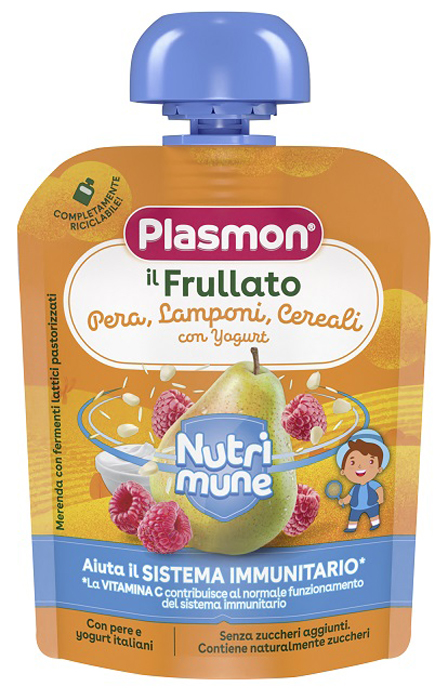 PLASMON NUTRI-MUNE PERA/LAMPONI E CEREALI CON YOGURT 85 G - doctorpill.it