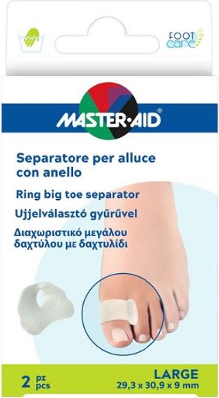 SEPARATORE ALLUCE MASTER-AID FOOTCARE CON ANELLO SMALL 2 PEZZI D3 - doctorpill.it