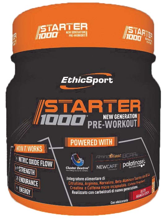 STARTER 1000 NEW GENERATION PRE WORKOUT GUSTO ARANCIA ROSSA 400 G - doctorpill.it