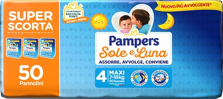 PAMPERS SOLE LUNA TRIO MAXI 50 PEZZI - doctorpill.it