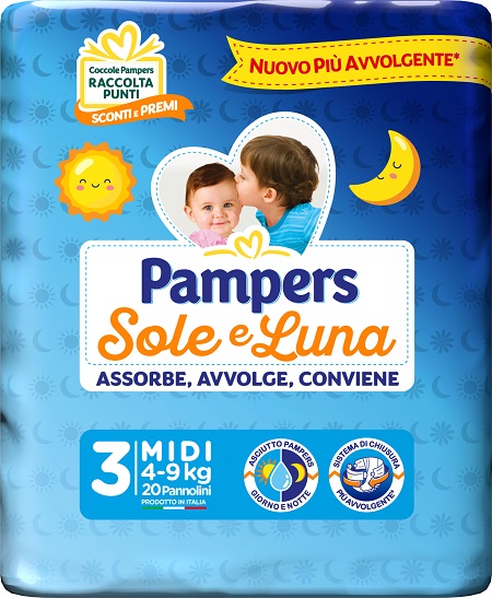 PAMPERS SOLE LUNA MIDIDI 20 PEZZI - doctorpill.it