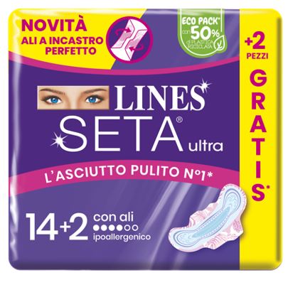 LINES SETA ULTRA ASSORBENTI ALI CP 14+2 PEZZI - doctorpill.it