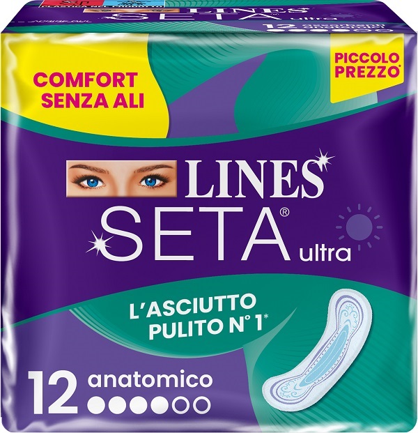 LINES SETA ULTRA ASSORBENTI ANATOMICO DWCT 12 PEZZI - doctorpill.it