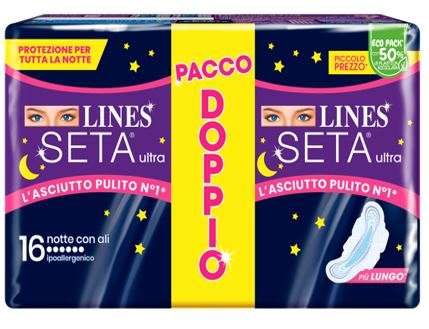 LINES SETA ULTRA ASSORBENTI NOTTE VP DWCT 16 PEZZI - doctorpill.it