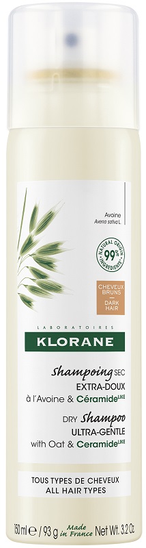 KLORANE SHAMPOO SECCO EXTRA DELICATO AVENA&CERAMIDE CAPELLI SCURI 150 ML - doctorpill.it