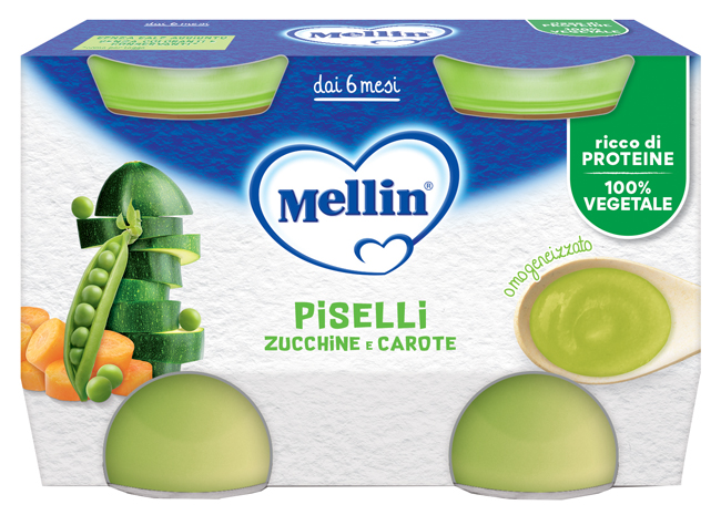 MELLIN OMOGENEIZZATO PISELLI E CAROTE 2 PEZZI DA 130 G - doctorpill.it