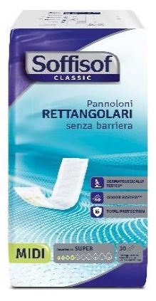 PANNOLONE SOFFISOF CLASSIC RETTANGOLARE SENZA BARRIERA 30 PEZZI - doctorpill.it