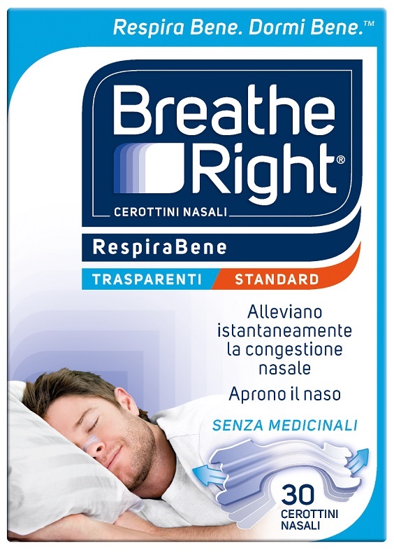 CEROTTI NASALI BREATHE RIGHT TRASPARENTI 30 PEZZI - doctorpill.it