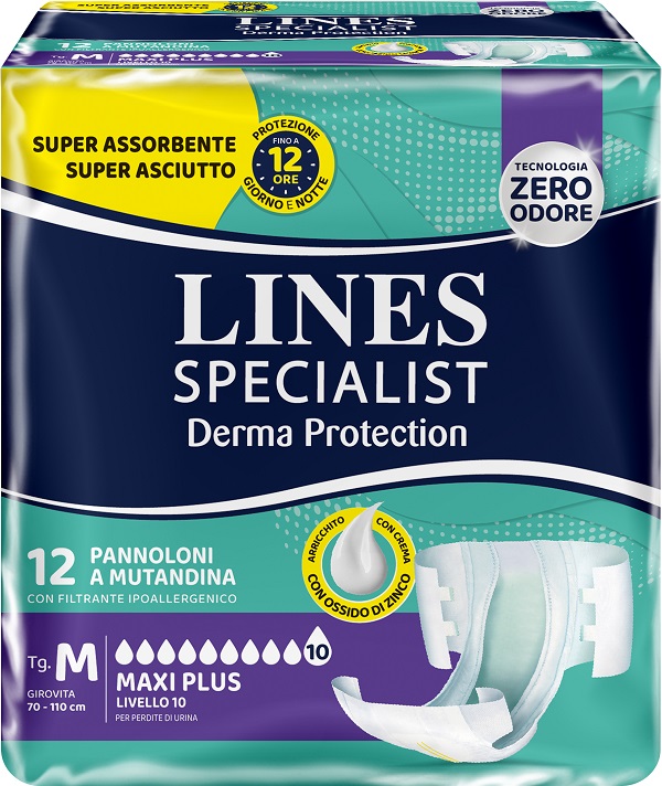 PANNOLONE MUTANDINA LINES SPECIALIST DERM AP M 12 PEZZI - doctorpill.it