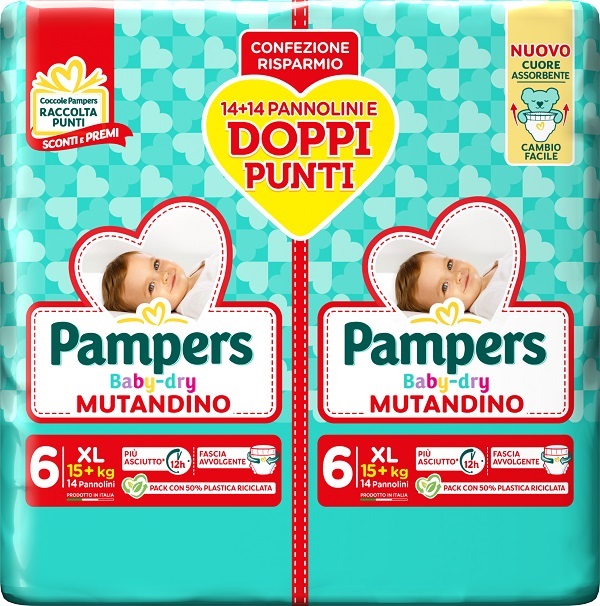 PAMPERS BABY DRY PANNOLINO MUTANDINA XL DUO DOWNCOUNT 28 PEZZI - doctorpill.it