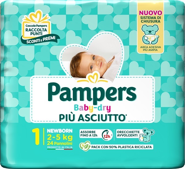 PAMPERS BABY DRY PANNOLINO NEWBORN 24 PEZZI - doctorpill.it