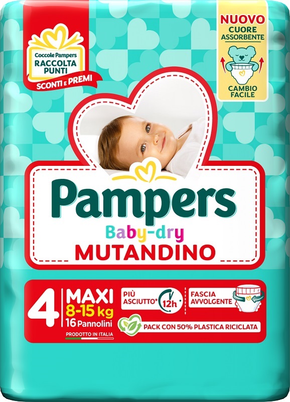 PAMPERS BABY DRY PANNOLINO MUTANDINA MAXI SMALL PACK 16 PEZZI - doctorpill.it