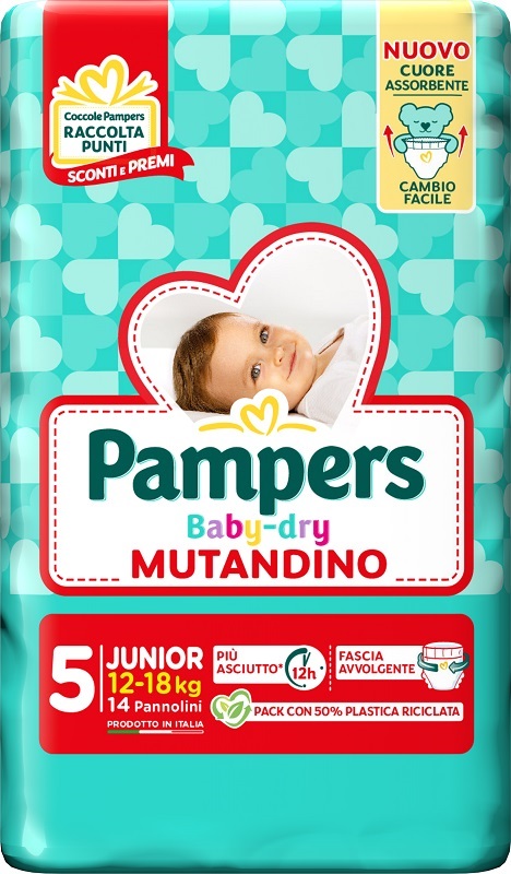 PAMPERS BABY DRY PANNOLINO MUTANDINA JUNIOR SMALL PACK 14 PEZZI - doctorpill.it