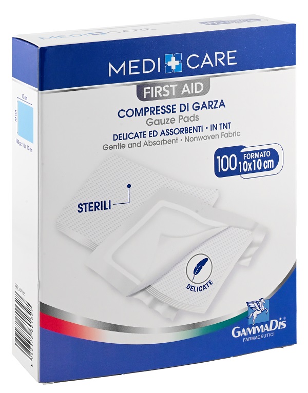 GARZA MEDICARE TNT 10X10 CM 100 PEZZI - doctorpill.it