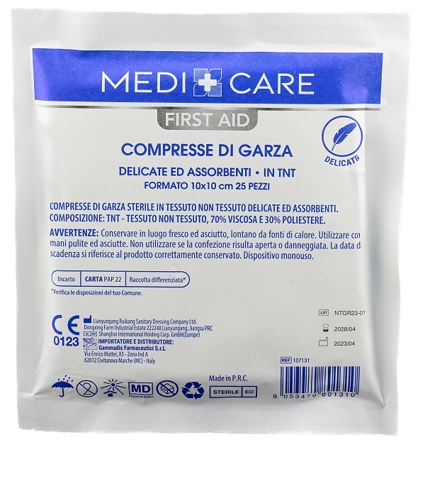 GARZA MEDICARE TNT 10X10 CM 25 PEZZI - doctorpill.it