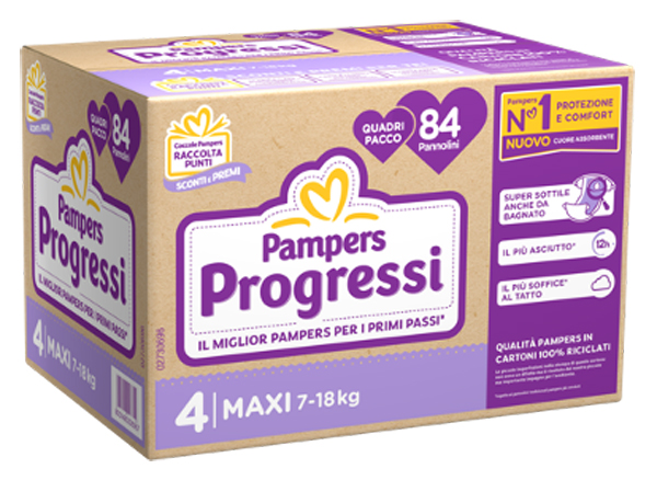 PAMPERS QUADRI PROGRESSI MAXI 84 PEZZI - doctorpill.it