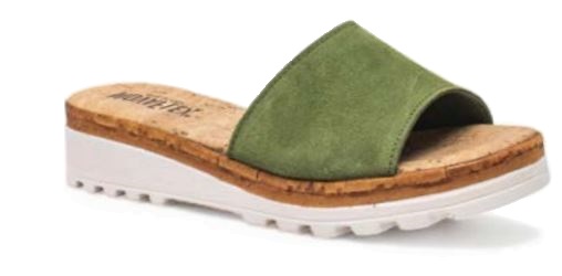 SANDALO DONNA PELLE FONDO GOMMA MONTEDORO CROSTA SCAMOSCIATA VERDE TAGLIA 37 - doctorpill.it