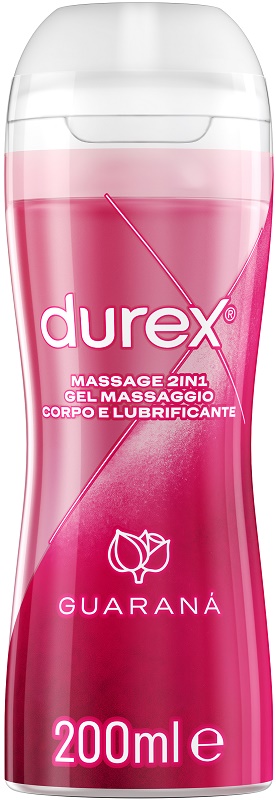 DUREX MASSAGE 2 IN 1 GEL MASSAGGIO CORPO E LUBRIFICANTE GUARANA' 200 ML - doctorpill.it