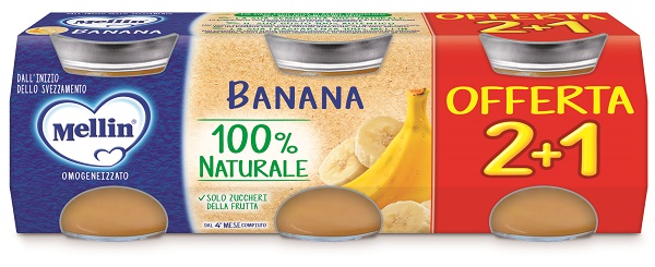 MELLIN OMOGENEIZZATO BANANA 3 PEZZI DA 100 G - doctorpill.it