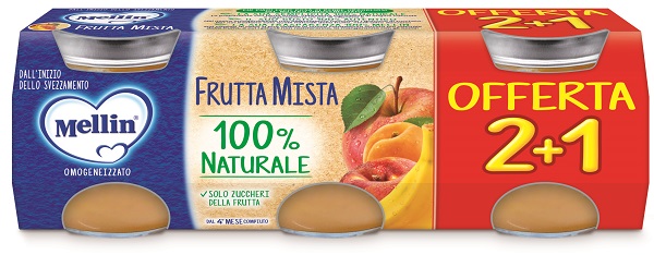MELLIN OMOGENEIZZATO FRUTTA MISTA 3 PEZZI DA 100 G - doctorpill.it