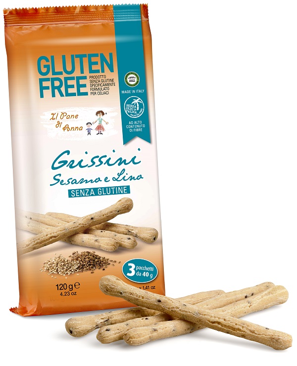 IL PANE DI ANNA GRISSINI CON SESAMO E LINO SENZA LATTE 3 PEZZI X 40 G - doctorpill.it