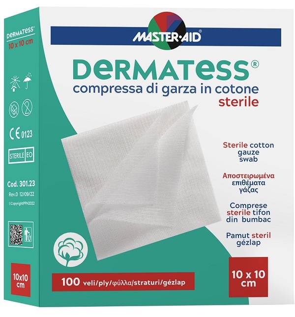 GARZA IDROFILA DERMATESS COTONE 10X10 100 VELI - doctorpill.it