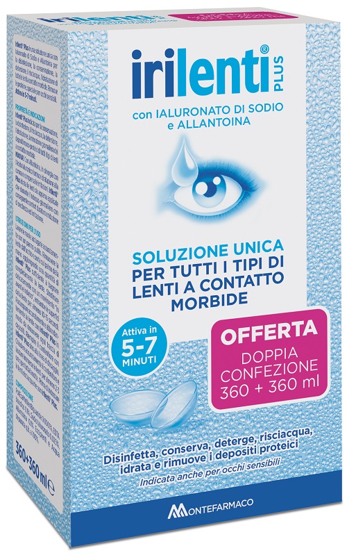 SOLUZIONE UNICA PER LENTI A CONTATTO IRILENTI 2 PEZZI DA 360 ML - doctorpill.it