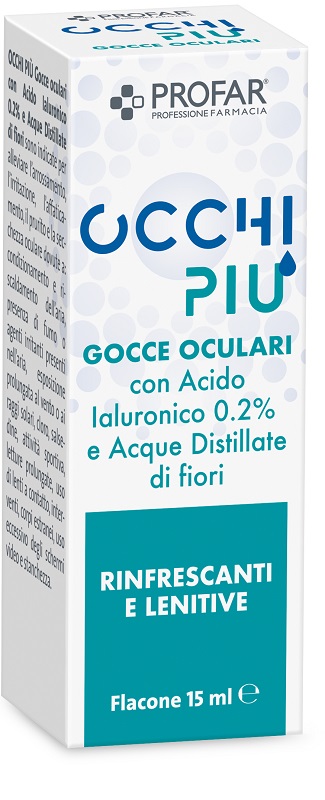 GOCCE OCULARI PROFAR OCCHIPIU' ACIDO IALURONICO 0,2% E ACQUE DISTILLATE DI FIORI 15 ML - doctorpill.it