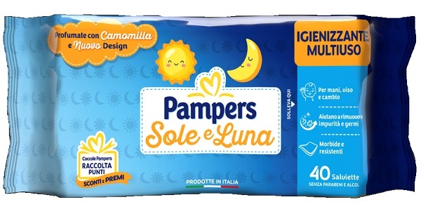 PAMPERS WIPES SOLE & LUNA 40 PEZZI - doctorpill.it