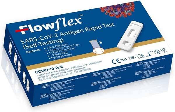 TEST ANTIGENICO RAPIDO COVID-19 FLOWFLEX AUTODIAGNOSTICO DETERMINAZIONE QUALITATIVA ANTIGENI SARS-COV-2 IN TAMPONI NASALI MEDIANTE IMMUNOCROMATOGRAFIA PROVETTA TAPPO BLU - doctorpill.it