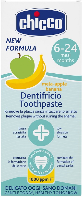 CHICCO DENTIFRICIO 6 MESI+ MELABANANA CON FLUORO 50 ML - doctorpill.it