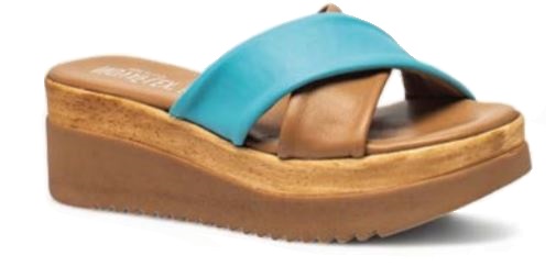 MORMANNO 002 SANDALO DONNA PELLE FONDO GOMMA PELLE CELESTE/CAMEL 40 - doctorpill.it
