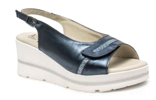 NOCIGLIA 002 SANDALO DONNA SINTETICO FONDO GOMMA GLAM METALLIZZATO + TEJUS BLU 39 - doctorpill.it