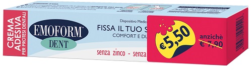 CREMA ADESIVA EMOFORM DENT PER PROTESI DENTALE 45 G TAGLIO PREZZO - doctorpill.it