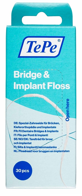 TEPE FILO PONTI & IMPIANTI TEPE BRIDGE & IMPLANT FLOSS 30 PEZZI - doctorpill.it