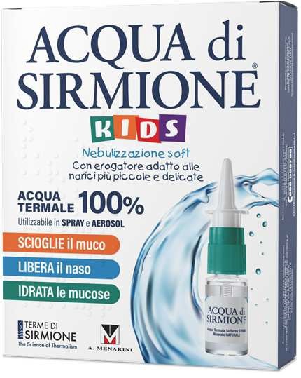 ACQUA DI SIRMIONE KIDS NEBULIZZAZIONE SOFT ACQUA TERMALE 100% 6 FLACONCINI PLURIDOSE DA 15 ML - doctorpill.it