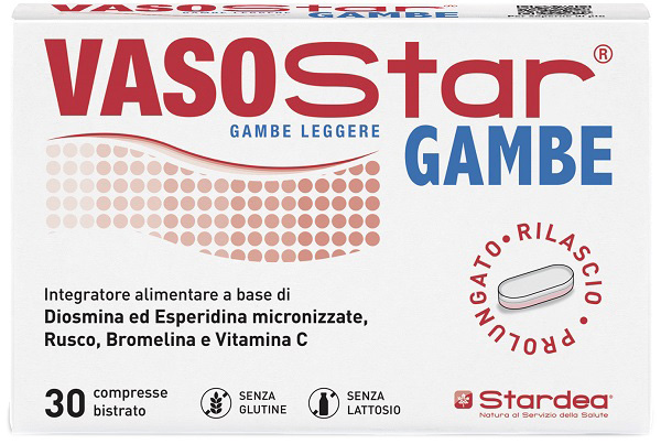 VASOSTAR GAMBE 30 COMPRESSE BISTRATO SENZA GLUTINE SENZA LATTOSIO - doctorpill.it